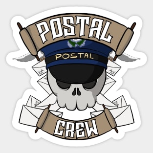 Postal crew Jolly Roger pirate flag Sticker